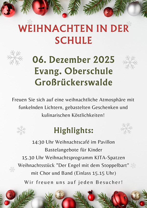 Weihnachten in der Schule am 6.12.2025